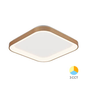 Φωτιστικό πλαφονιέρα τετράγωνη λεπτή LED (3 in 1) σε χρυσό ματ